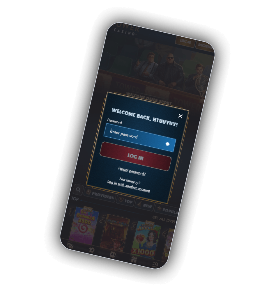 Returning login dialog with password entry and recovery link